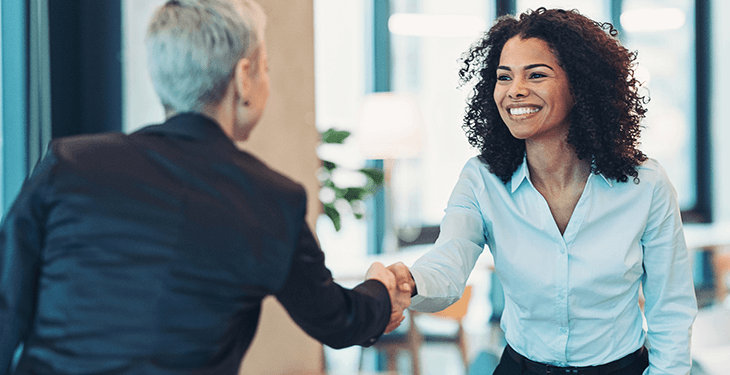 A couple is chatting and smiling